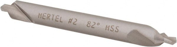Hertel - #2 Plain Cut 82° Incl Angle High Speed Steel Combo Drill & Countersink - Exact Tool & Supply