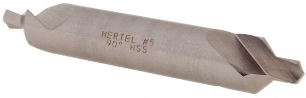Hertel - #5 Plain Cut 90° Incl Angle High Speed Steel Combo Drill & Countersink - Exact Tool & Supply