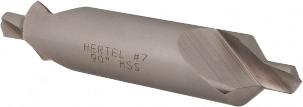 Hertel - #7 Plain Cut 90° Incl Angle High Speed Steel Combo Drill & Countersink - Exact Tool & Supply