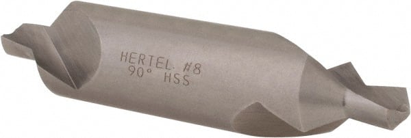 Hertel - #8 Plain Cut 90° Incl Angle High Speed Steel Combo Drill & Countersink - Exact Tool & Supply