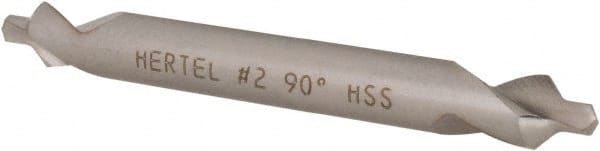 Hertel - #2 Plain Cut 90° Incl Angle High Speed Steel Combo Drill & Countersink - Exact Tool & Supply