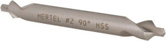 Hertel - #2 Plain Cut 90° Incl Angle High Speed Steel Combo Drill & Countersink - Exact Tool & Supply