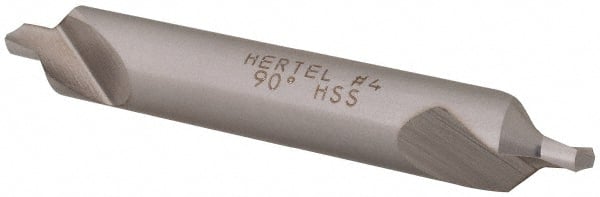 Hertel - #4 Plain Cut 90° Incl Angle High Speed Steel Combo Drill & Countersink - Exact Tool & Supply