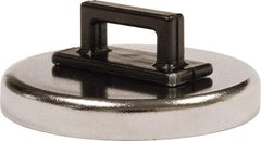 Mag-Mate - 14 Lb Max Pull Force, 3/16" Overall Height, 1.24" Diam, Ceramic Cup Magnet - Clamp Style, 3/8" Clamp Opening, Chrome Plated - Exact Tool & Supply