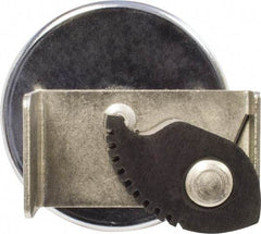 Mag-Mate - 82 Lb Max Pull Force, 3/8" Overall Height, 2.63" Diam, Ceramic Cup Magnet - Clamp Style, 1-1/4" Clamp Opening, Chrome Plated - Exact Tool & Supply