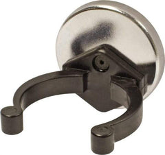 Mag-Mate - 38 Lb Max Pull Force, 5/16" Overall Height, 2.03" Diam, Ceramic Cup Magnet - Clamp Style, 2-1/8" Clamp Opening, Chrome Plated - Exact Tool & Supply