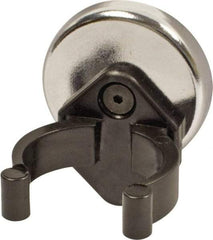 Mag-Mate - 22 Lb Max Pull Force, 9/32" Overall Height, 1.41" Diam, Ceramic Cup Magnet - Clamp Style, 1-3/8" Clamp Opening, Chrome Plated - Exact Tool & Supply