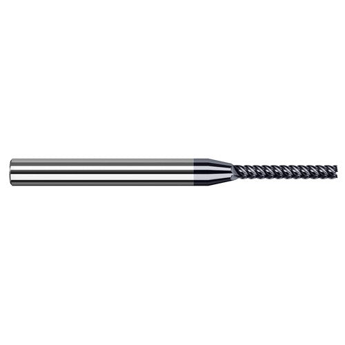 Variable Helix End Mills for Medium Alloy Steels - Finishers - 0.500mm Cutter Diameter × 4.000mm Length of Cut Carbide Square End Mill Finisher for Medium Alloy Steels, 4 Flutes, AlTiN Nano Coated - Exact Tool & Supply