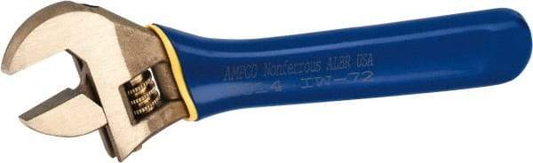 Ampco - 1-5/16" Jaw Capacity, 11" Insulated Adjustable Wrench - Steel, Plain Finish, 10-1/2" OAL - Exact Tool & Supply