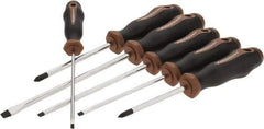 Paramount - 6 Piece Slotted & Phillips Screwdriver Set - Bit Sizes: Philips #1 & #2 - Exact Tool & Supply