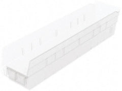 Akro-Mils - 123 Lb. Load Capacity, 17-7/8" Deep, Clear Hopper Shelf Bin - 4" High x 4-1/8" Wide x 17-7/8" Long - Exact Tool & Supply