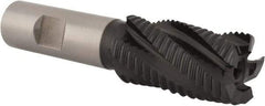 Hertel - 1" Diam, Coarse Pitch, 1-7/8" LOC, 5 Flute Cobalt Roughing Square End Mill - TiAlN Finish, 1/8" OAL, 3/4" Shank Diam, Single End, 30° Helix - Exact Tool & Supply