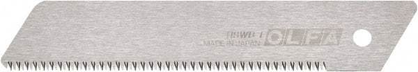 Olfa - 1 Piece Steel Serrated Blade - 142mm OAL, 5-37/64" Blade Length, 0.02" Blade Thickness - Exact Tool & Supply