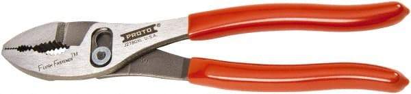 Proto - 8" OAL, 2-3/32" Jaw Length, 1-5/16" Jaw Width, Slip Joint Combination Pliers - 2 Positions, Serrated Jaw, Regular Nose Head, Standard Tool - Exact Tool & Supply