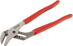 Proto - 10" OAL, 1-3/4" Max Capacity, 1-5/32" Jaw Length x 27/64" Jaw Width, 6 Position Gooseneck Tongue & Groove Pliers - Serrated Straight Jaws, Standard Head, Vinyl Handles - Exact Tool & Supply