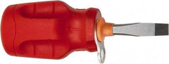 Proto - Tethered & Slotted Screwdriver - Round Shank, Ergonomic Handle - Exact Tool & Supply
