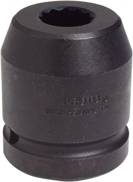 Proto - 1" Drive 2-1/4" Standard Impact Socket - 12 Points, 3-3/16" OAL - Exact Tool & Supply