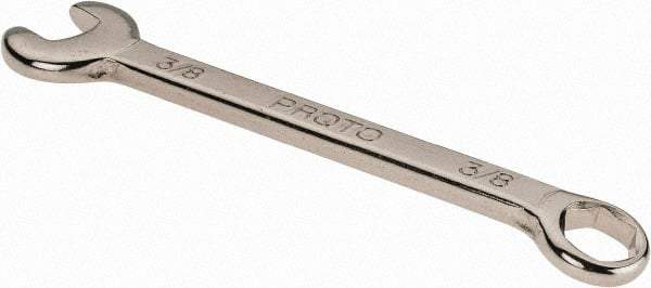 Proto - 3/8" 6 Point Combination Wrench - 3-5/16" OAL, Steel, Nickel Finish - Exact Tool & Supply