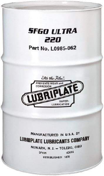 Lubriplate - 55 Gal Drum, Synthetic Gear Oil - 8°F to 420°F, 1088 SUS Viscosity at 100°F, 210 SUS Viscosity at 210°F, ISO 220 - Exact Tool & Supply