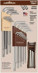 Paramount - 31 Piece L-Wrench/Fold-Up Combo Hex Key Set - Hex Range 0.05 to 3/8", Steel - Exact Tool & Supply