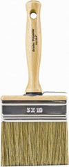 Wooster Brush - 4-3/4" Flat Hog Wall Brush - 2-3/4" Bristle Length, 5.44" Wood Threaded Wood Handle - Exact Tool & Supply