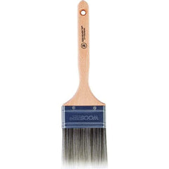 Wooster Brush - 3" Flat Synthetic Sash Brush - 2-15/16" Bristle Length, 7.44" Wood Fluted Handle - Exact Tool & Supply