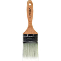 Wooster Brush - 2-1/2" Flat Synthetic Varnish Brush - 2-15/16" Bristle Length, 5.81" Wood Beavertail Handle - Exact Tool & Supply
