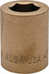 Ampco - 9/16", 1/2" Drive, Standard Hand Socket - 6 Points, 1-3/16" OAL, Aluminum Bronze - Exact Tool & Supply