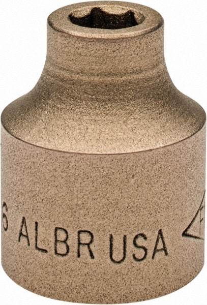 Ampco - 5/16", 1/2" Drive, Standard Hand Socket - 6 Points, 1-3/16" OAL, Aluminum Bronze - Exact Tool & Supply