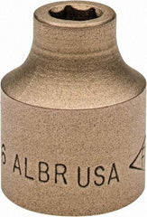 Ampco - 5/16", 1/2" Drive, Standard Hand Socket - 6 Points, 1-3/16" OAL, Aluminum Bronze - Exact Tool & Supply