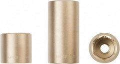 Ampco - 1/2" Drive, Standard Hand Socket - 6 Points, 1-3/16" OAL, Aluminum Bronze - Exact Tool & Supply