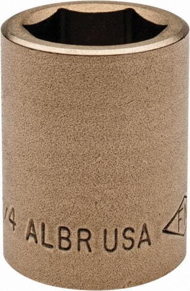 Ampco - 3/4", 1/2" Drive, Standard Hand Socket - 6 Points, 1-7/16" OAL, Aluminum Bronze - Exact Tool & Supply