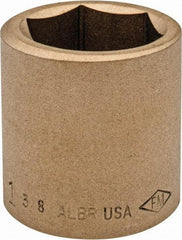 Ampco - 1-3/8", 3/4" Drive, Standard Hand Socket - 6 Points, 2" OAL, Aluminum Bronze - Exact Tool & Supply
