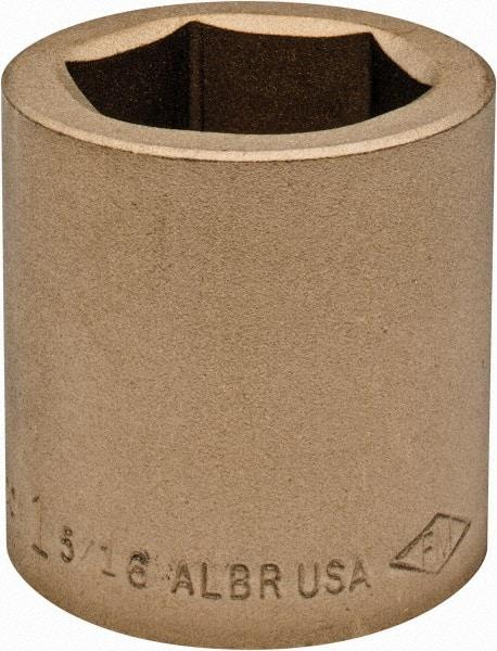Ampco - 1-5/16", 3/4" Drive, Standard Hand Socket - 6 Points, 2" OAL, Aluminum Bronze - Exact Tool & Supply