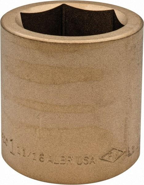 Ampco - 1-11/16", 3/4" Drive, Standard Hand Socket - 6 Points, 2-1/4" OAL, Aluminum Bronze - Exact Tool & Supply