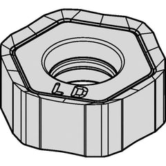 Kennametal - HNGJ43 LD Grade KCPM40 Carbide Milling Insert - TiAlN/AlCrN Finish, 0.1764" Thick, 12mm Inscribed Circle, 1mm Corner Radius - Exact Tool & Supply