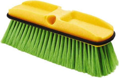 Rubbermaid - 2-1/2" Bristle Length, Nylon Wash Brush - 10" Long Head, Green, Plastic Block - Exact Tool & Supply