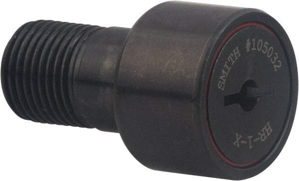Accurate Bushing - 1" Roller Diam x 5/8" Width, 5/8" Stud Diam x 1" Length, Heavy Stud Cam Follower - Carbon Steel, 1/2" Thread Length, 5/8-18 Thread, 2" OAL, 2,850 Lb Dynamic Cap, 1 N Static Cap - Exact Tool & Supply