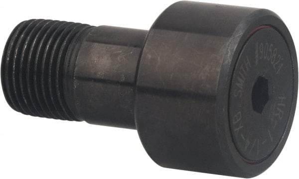 Accurate Bushing - 1" Roller Diam x 5/8" Width, 5/8" Stud Diam x 1" Length, Sealed Heavy Stud Cam Follower with Hex - Carbon Steel, 1/2" Thread Length, 5/8-18 Thread, 1-5/8" OAL, 2,850 Lb Dynamic Cap - Exact Tool & Supply