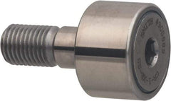 Accurate Bushing - 1-1/4" Roller Diam x 3/4" Width, 1/2" Stud Diam x 1-1/4" Length, Sealed Stud Cam Follower with Hex - Stainless Steel, 5/8" Thread Length, 1/2-20 Thread, 2" OAL, 2,750 Lb Dynamic Cap - Exact Tool & Supply