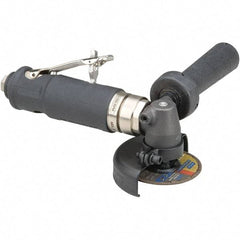 Dynabrade - 3" Wheel Diam, 18,000 RPM, Pneumatic Cutoff & Cutoff-Grinder Tool - Right Angle Handle, 1/4 NPT Inlet - Exact Tool & Supply