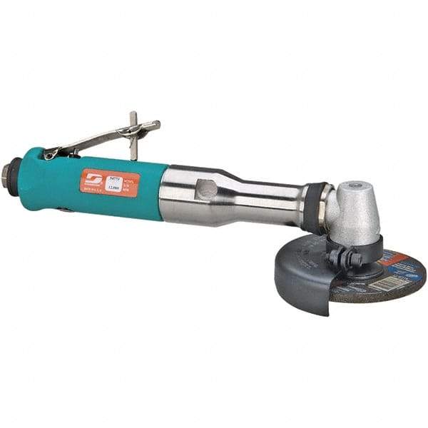 Dynabrade - 4" Wheel Diam, 12,000 RPM, Pneumatic Angle & Disc Grinder - 3/8-24 Spindle, 40 CFM, Rear Exhaust - Exact Tool & Supply