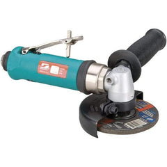 Dynabrade - 4" Wheel Diam, 12,000 RPM, Pneumatic Angle & Disc Grinder - 3/8-24 Spindle, 40 CFM, Rear Exhaust - Exact Tool & Supply