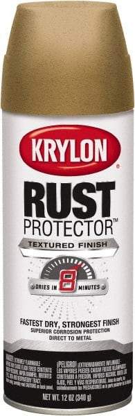 Krylon - Khaki (Color), 12 oz Net Fill, Textured, Rust Proof Enamel Spray Paint - 25 Sq Ft per Can, 12 oz Container - Exact Tool & Supply