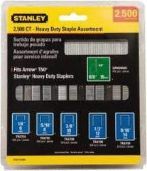 Stanley - 1/4" Wide Steel Heavy Duty Power Crown Staples - 1/4" Leg Length - Exact Tool & Supply