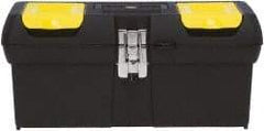 Stanley - 1 Drawer 1 Tray Tool Box - 16" Wide x 8-3/16" Deep x 7-3/16" High, Plastic, Black/Yellow - Exact Tool & Supply