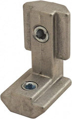 80/20 Inc. - 21mm Wide, Open Shelving Inside to Inside Hidden Corner Connector - Zinc, Clear Finish, 30mm Long, Use with 30/40 Series - Exact Tool & Supply