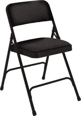 NPS - 18-3/4" Wide x 20-1/4" Deep x 29-1/2" High, Fabric Folding Chair with Fabric Padded Seat - Midnight Black - Exact Tool & Supply