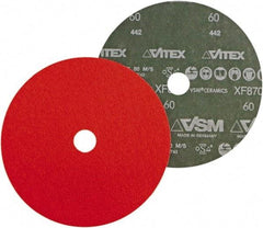 VSM - 7" Diam 7/8" Hole 40 Grit Fiber Disc - Coarse Grade, Ceramic, 8,000 Max RPM - Exact Tool & Supply