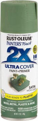 Rust-Oleum - Moss Green, Gloss, Enamel Spray Paint - 8 to 12 Sq Ft per Can, 12 oz Container - Exact Tool & Supply